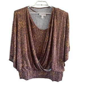 The muses lounge blouse attached tank longer sleeves size 2X New in package